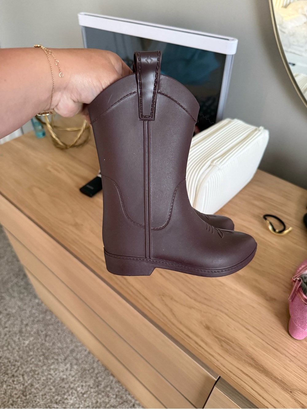 Kids Brown Pull-On Cowboy Boots